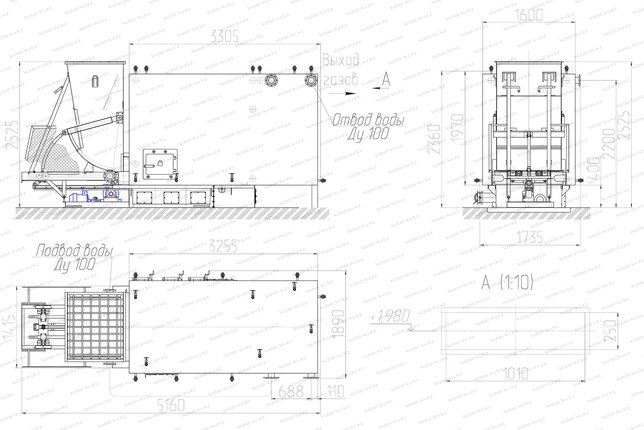 Котел КВм 1.74 МВт с ТШПМ чертеж